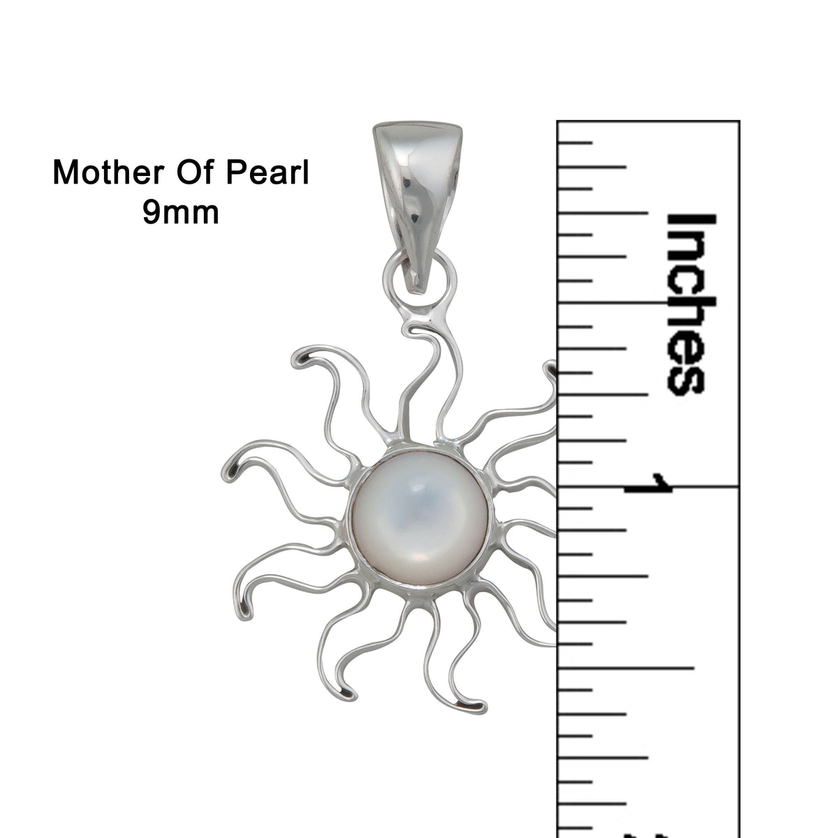 Sterling Silver Mother of Pearl Sun Pendant | Charles Albert Jewelry