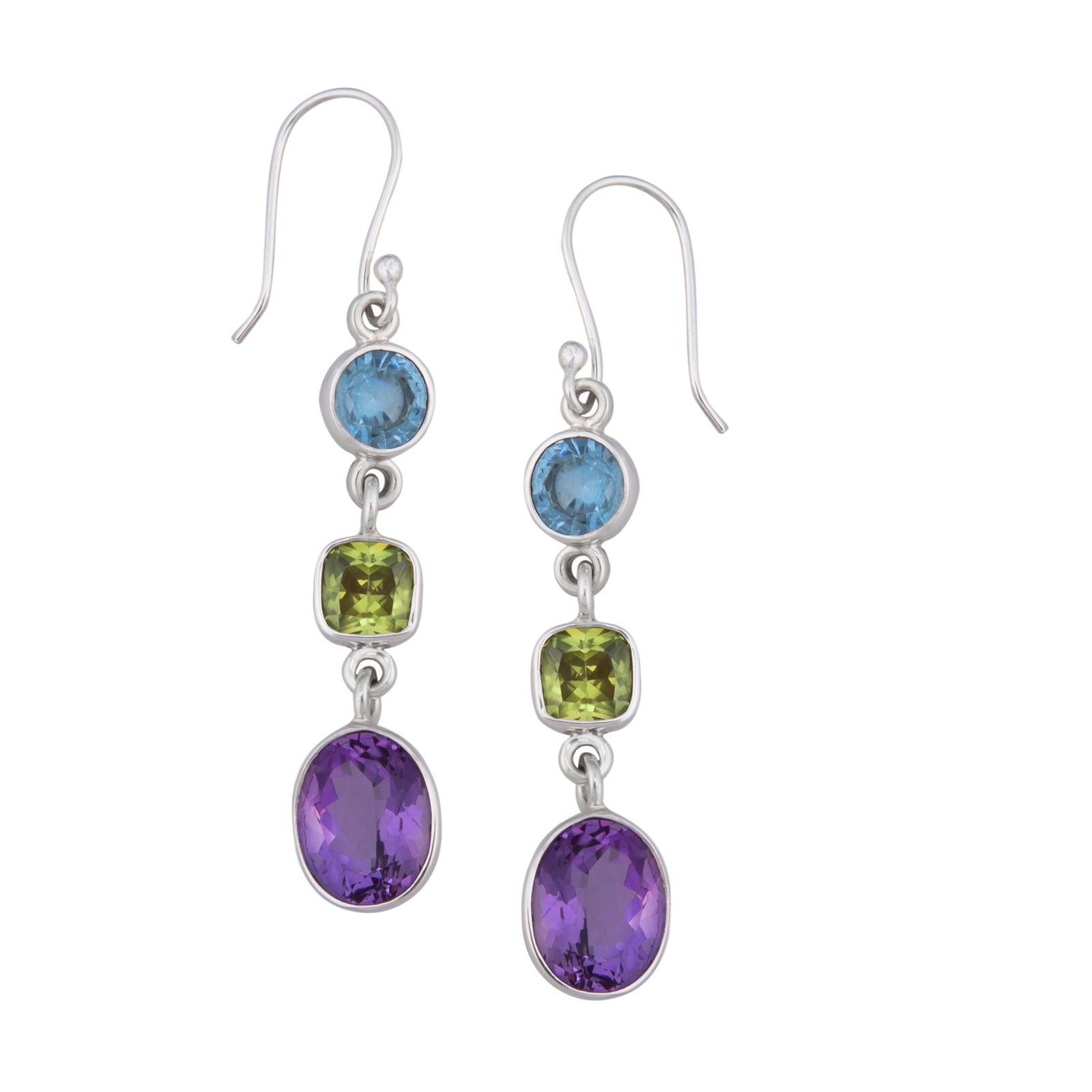 Sterling Silver Multi-Gemstone Drop Earrings | Charles Albert Jewelry