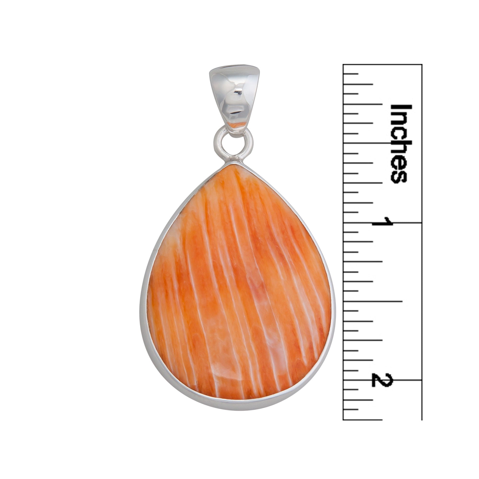 Sterling Silver Orange Shell Teardrop Pendant | Charles Albert Jewelry