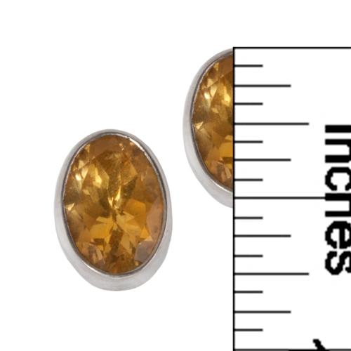 Sterling Silver Oval Citrine Post Earrings | Charles Albert Jewelry