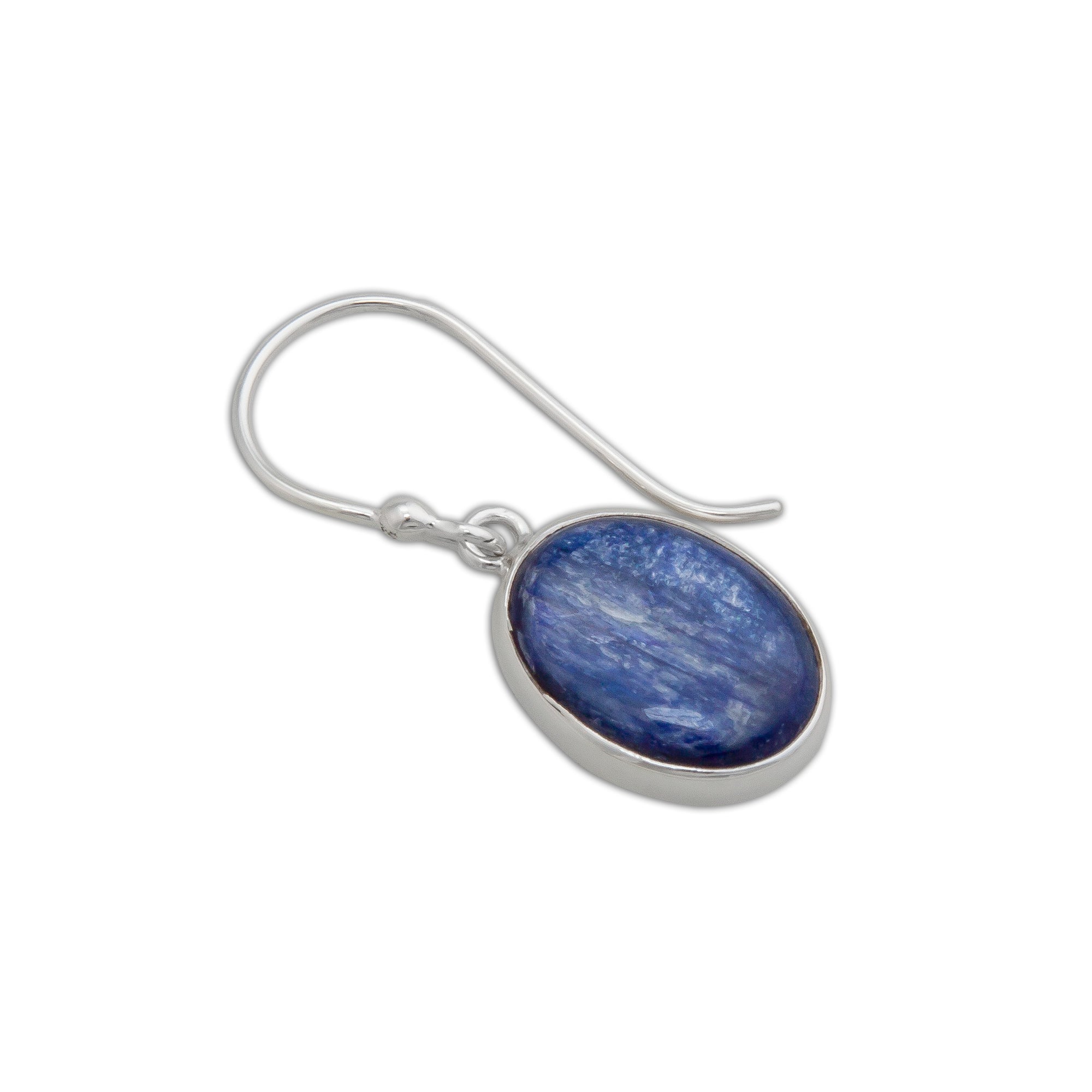 Sterling Silver Oval Kyanite Drop Earrings | Charles Albert Jewelry