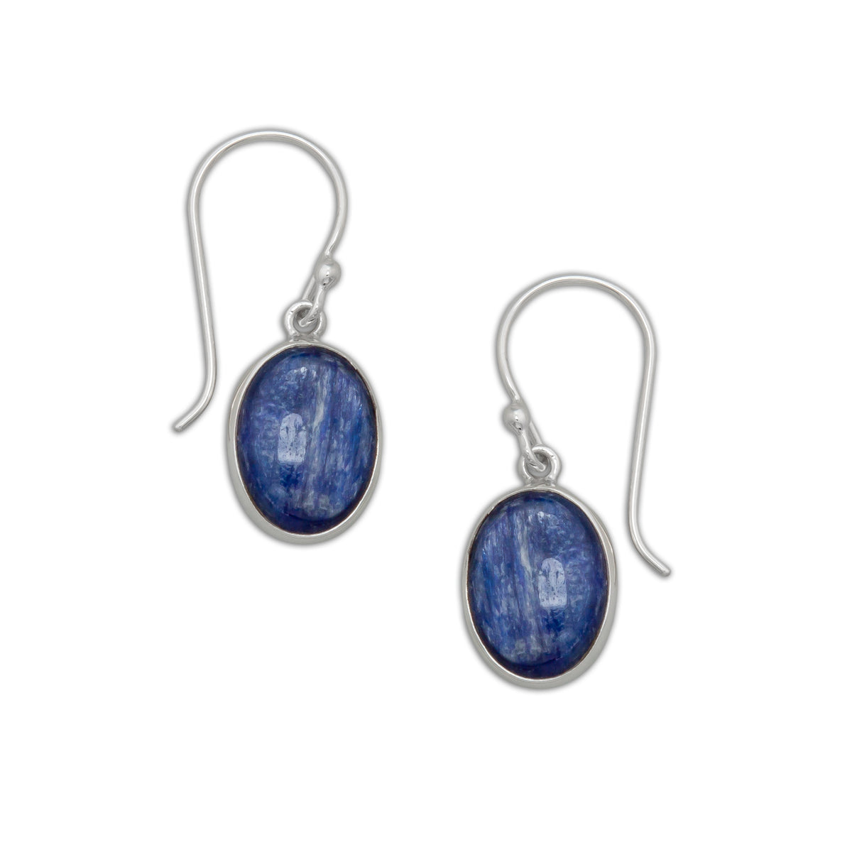 Sterling Silver Oval Kyanite Drop Earrings | Charles Albert Jewelry