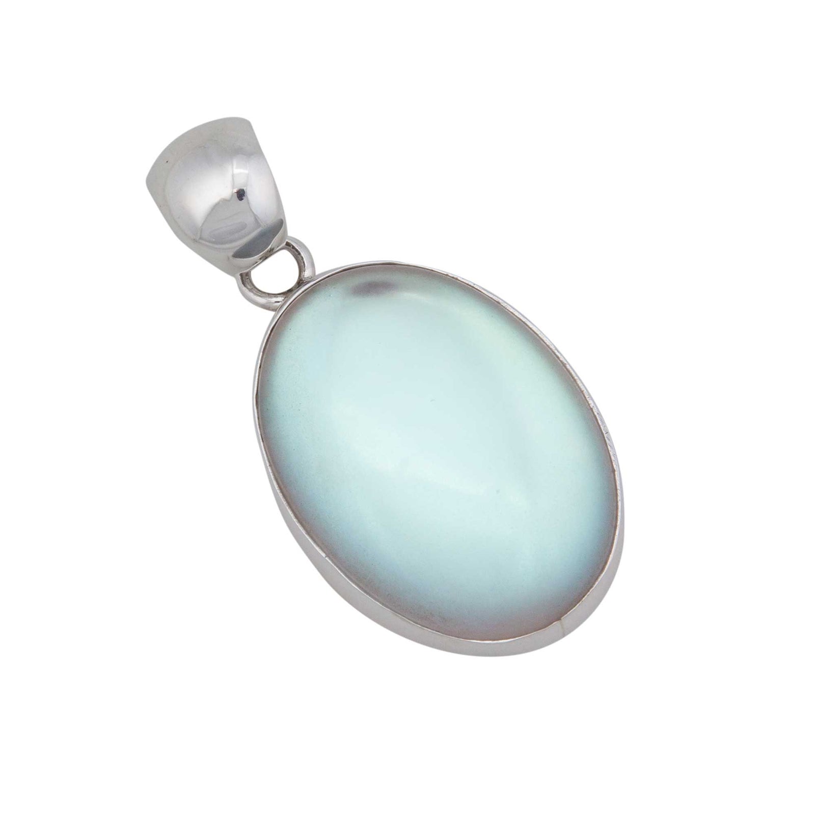 Sterling Silver Oval Luminite Pendant | Charles Albert Jewelry