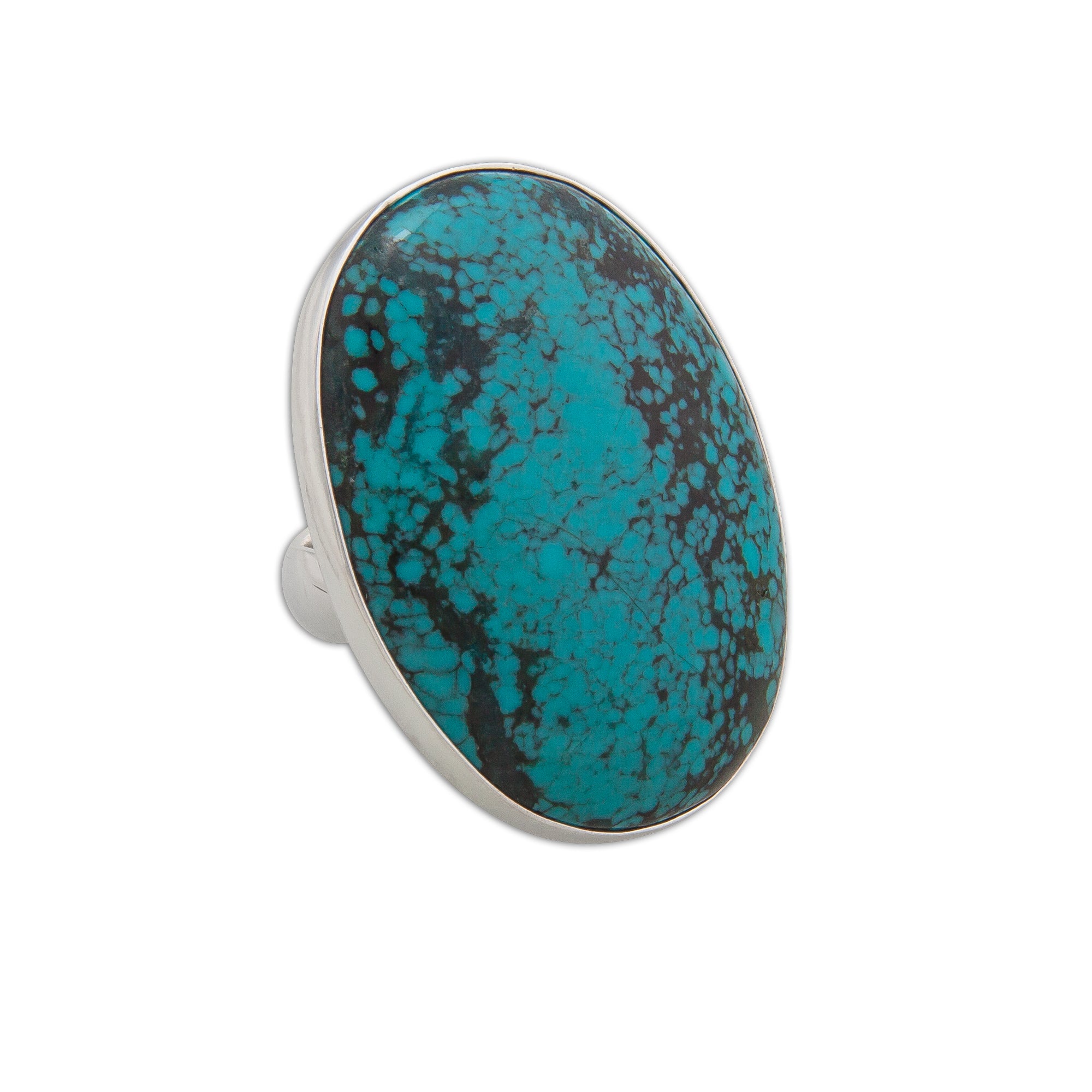 Sterling Silver Oval Turquoise Adjustable Ring | Charles Albert Jewelry