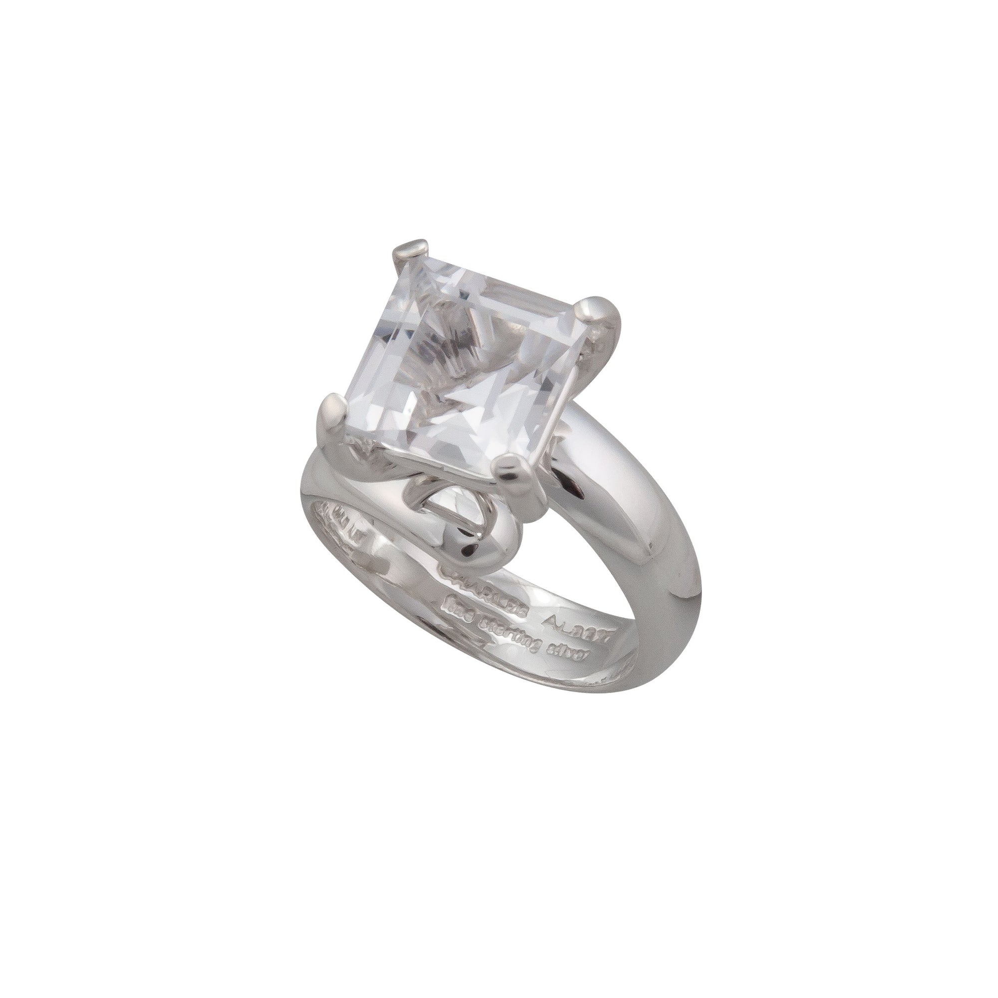 Sterling Silver Clear Quartz Prong Set Ring | Charles Albert Jewelry