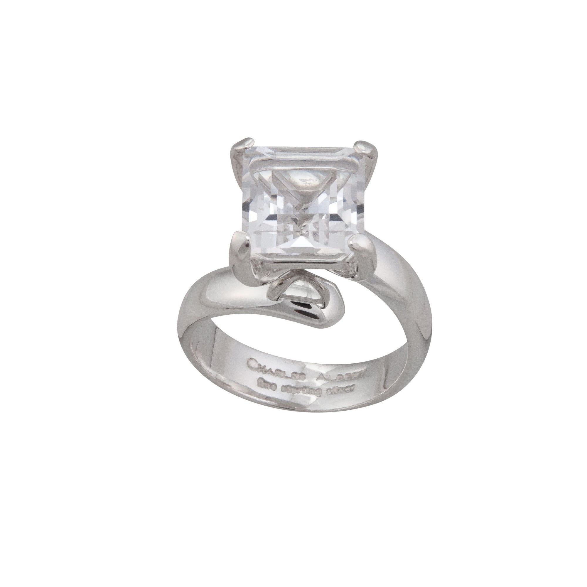 Sterling Silver Clear Quartz Prong Set Ring | Charles Albert Jewelry