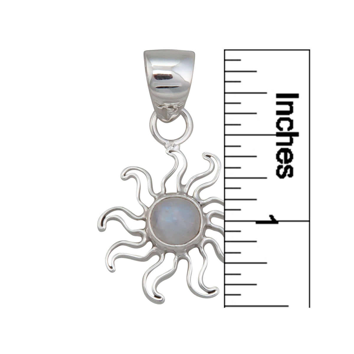Sterling Silver Rainbow Moonstone Sun Pendant | Charles Albert Jewelry