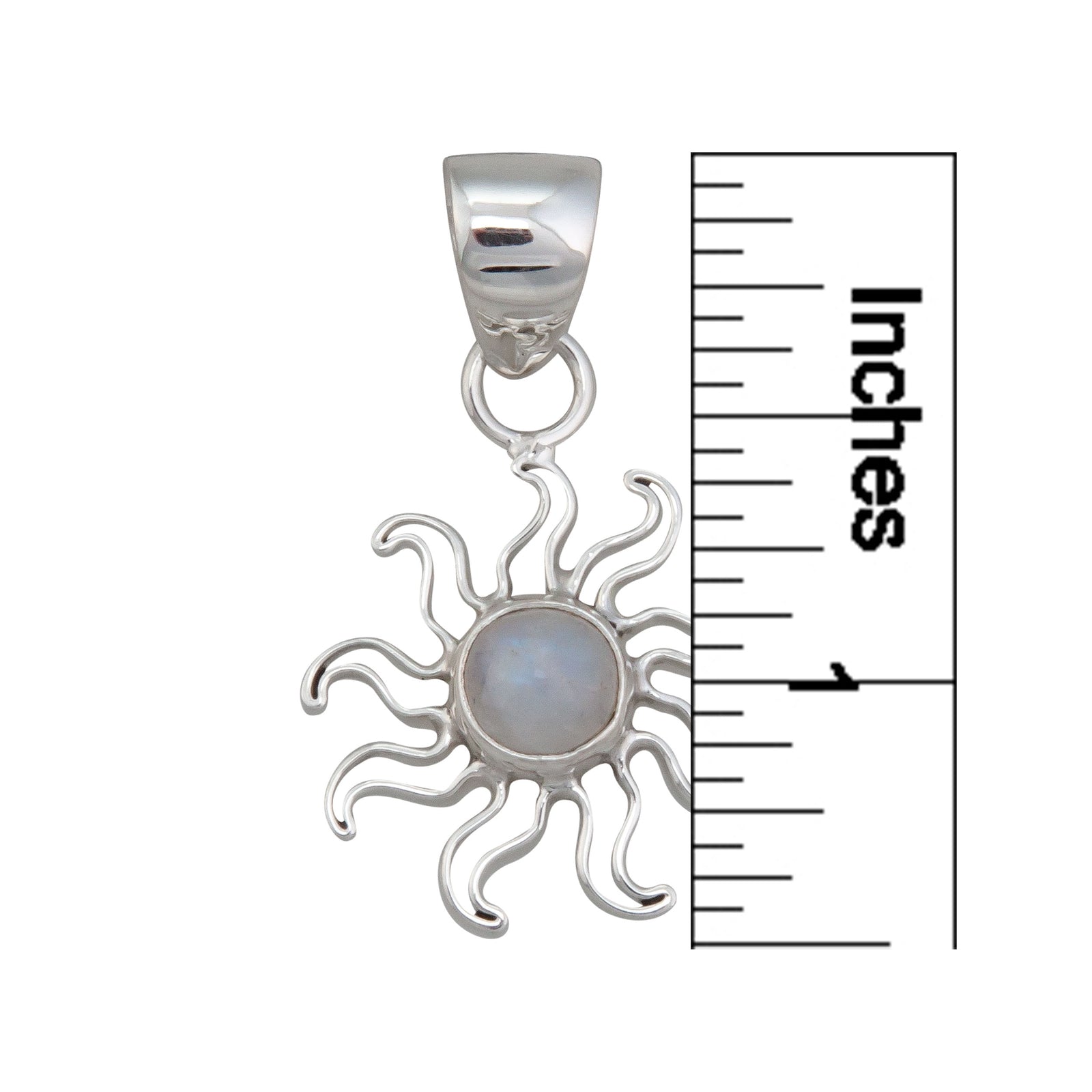 Sterling Silver Rainbow Moonstone Sun Pendant | Charles Albert Jewelry