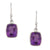 Sterling Silver Rectangle Amethyst Drop Earrings | Charles Albert Jewelry