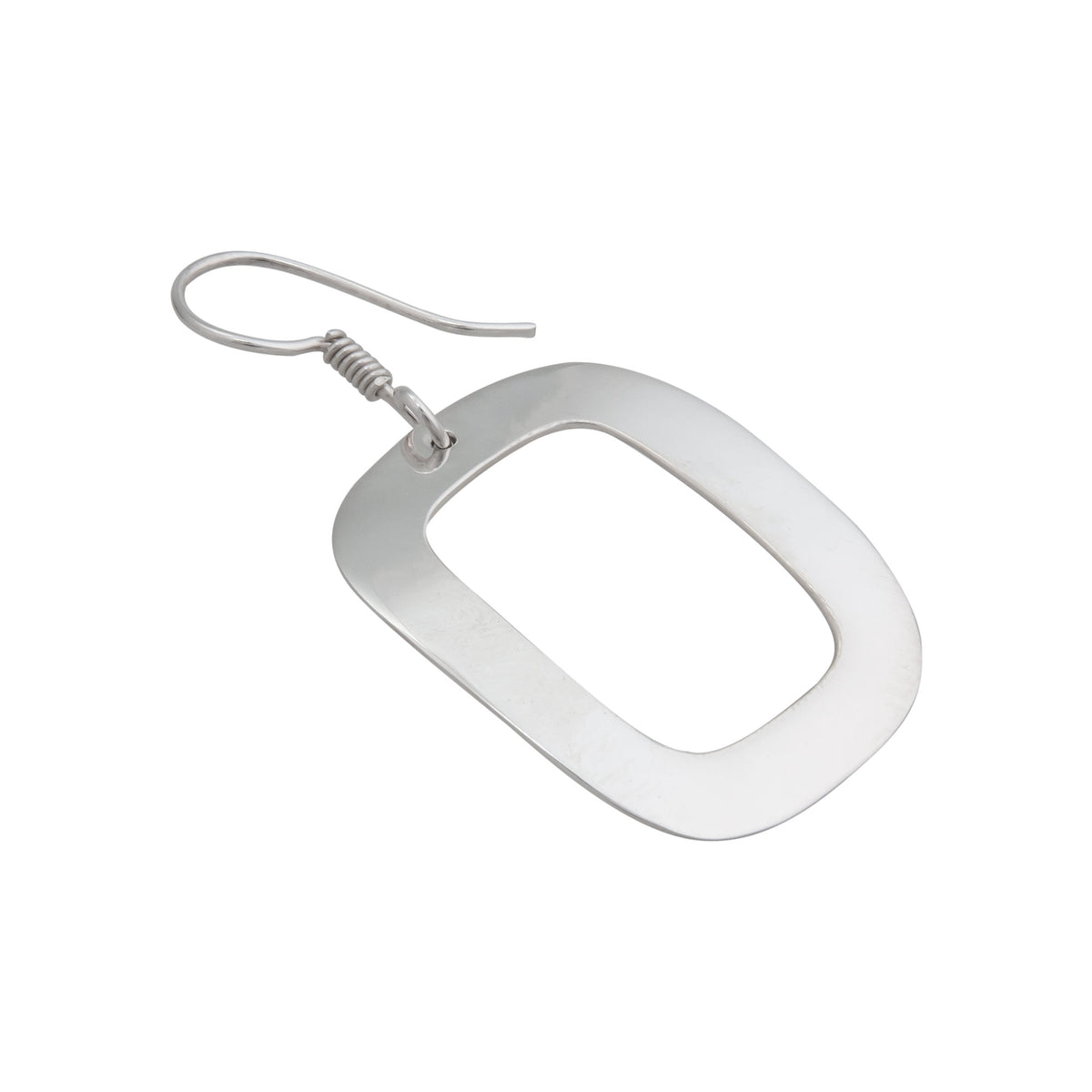 Sterling Silver Rectangle Cut Out Earrings | Charles Albert Jewelry