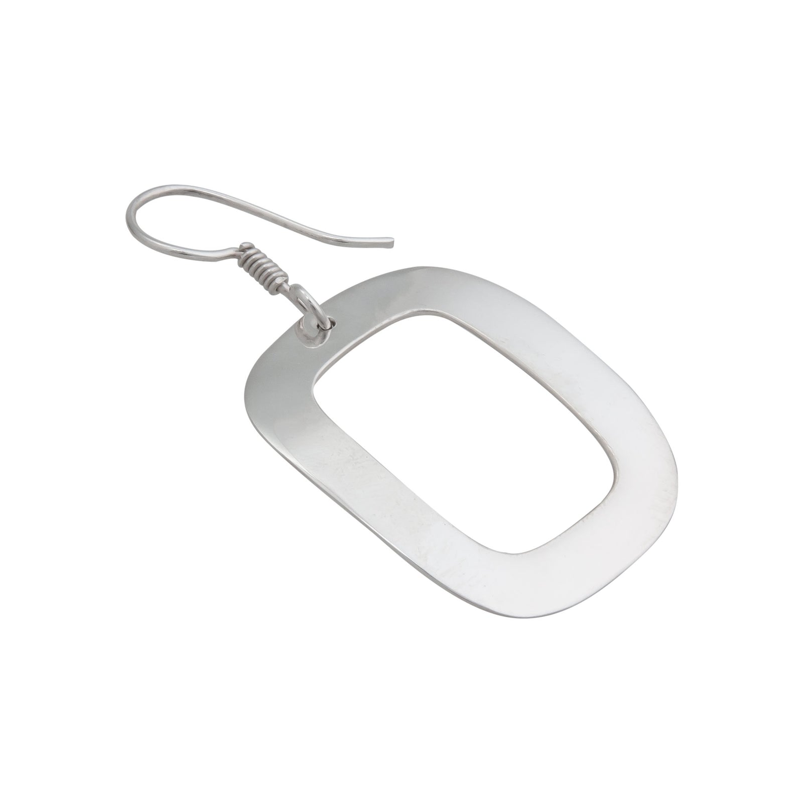 Sterling Silver Rectangle Cut Out Earrings | Charles Albert Jewelry