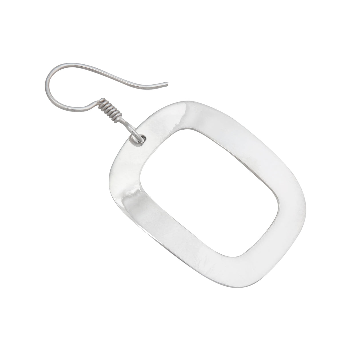 Sterling Silver Rectangle Cut Out Earrings | Charles Albert Jewelry