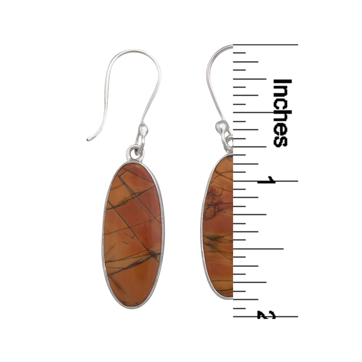 Sterling Silver Red Creek Jasper Drop Earrings | Charles Albert Jewelry