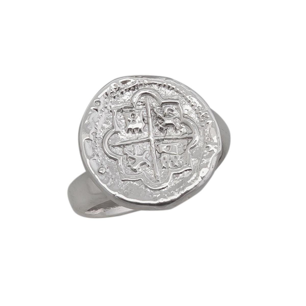 Sterling Silver Replica Spanish Coin Adjustable Ring | Charles Albert Jewelry