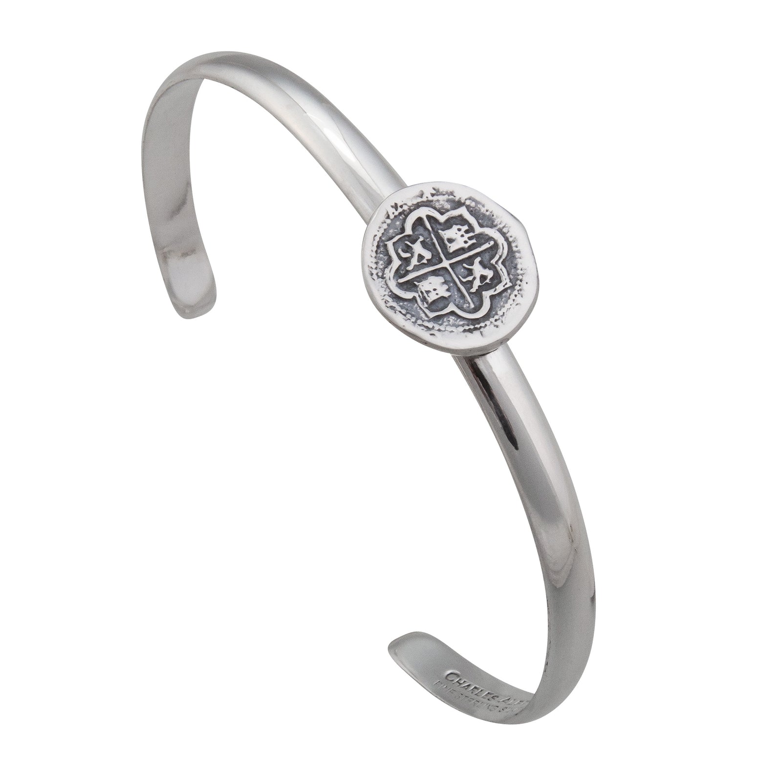 Sterling Silver Replica Spanish Coin Mini Cuff | Charles Albert Jewelry