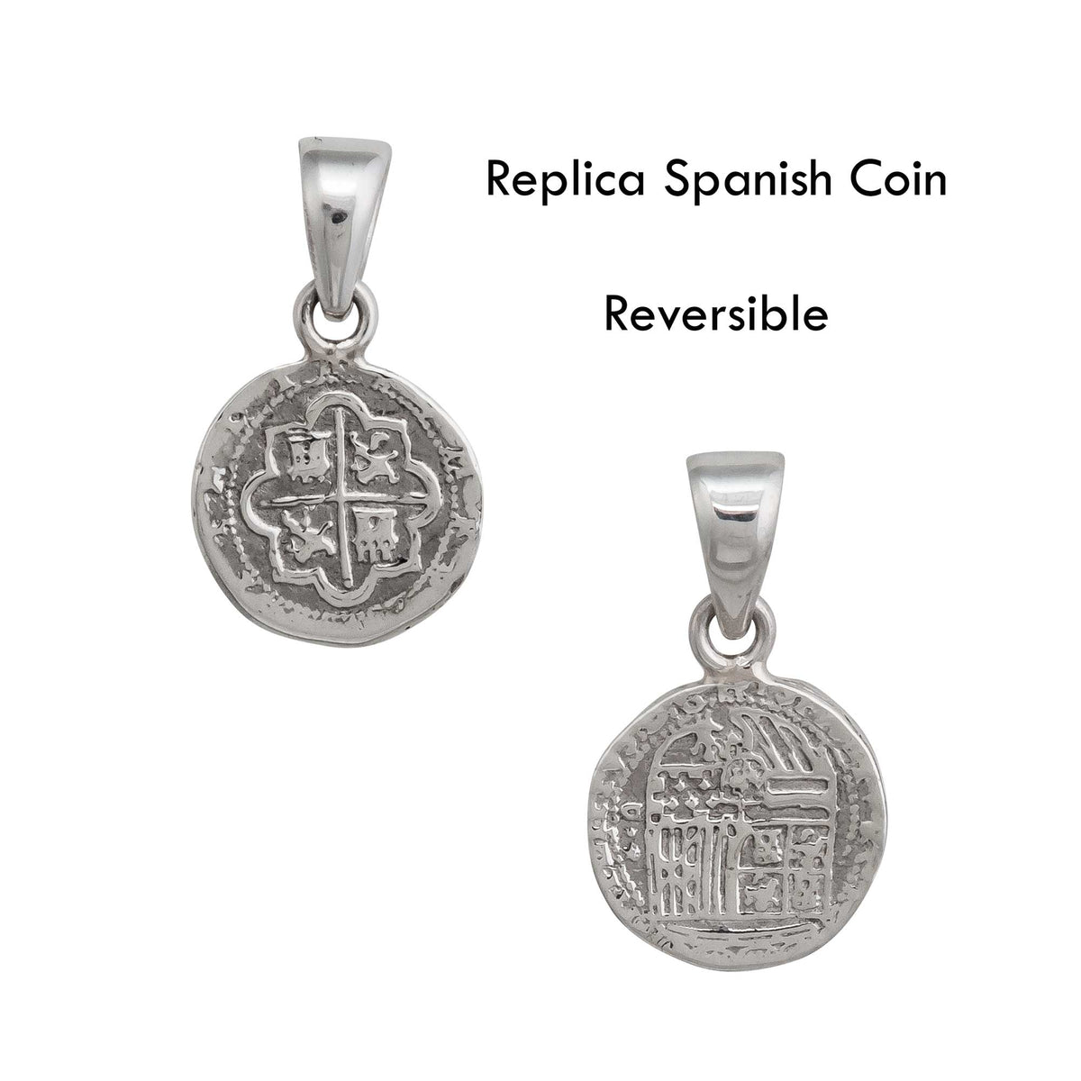 Sterling Silver Replica Spanish Coin Pendant | Charles Albert Jewelry