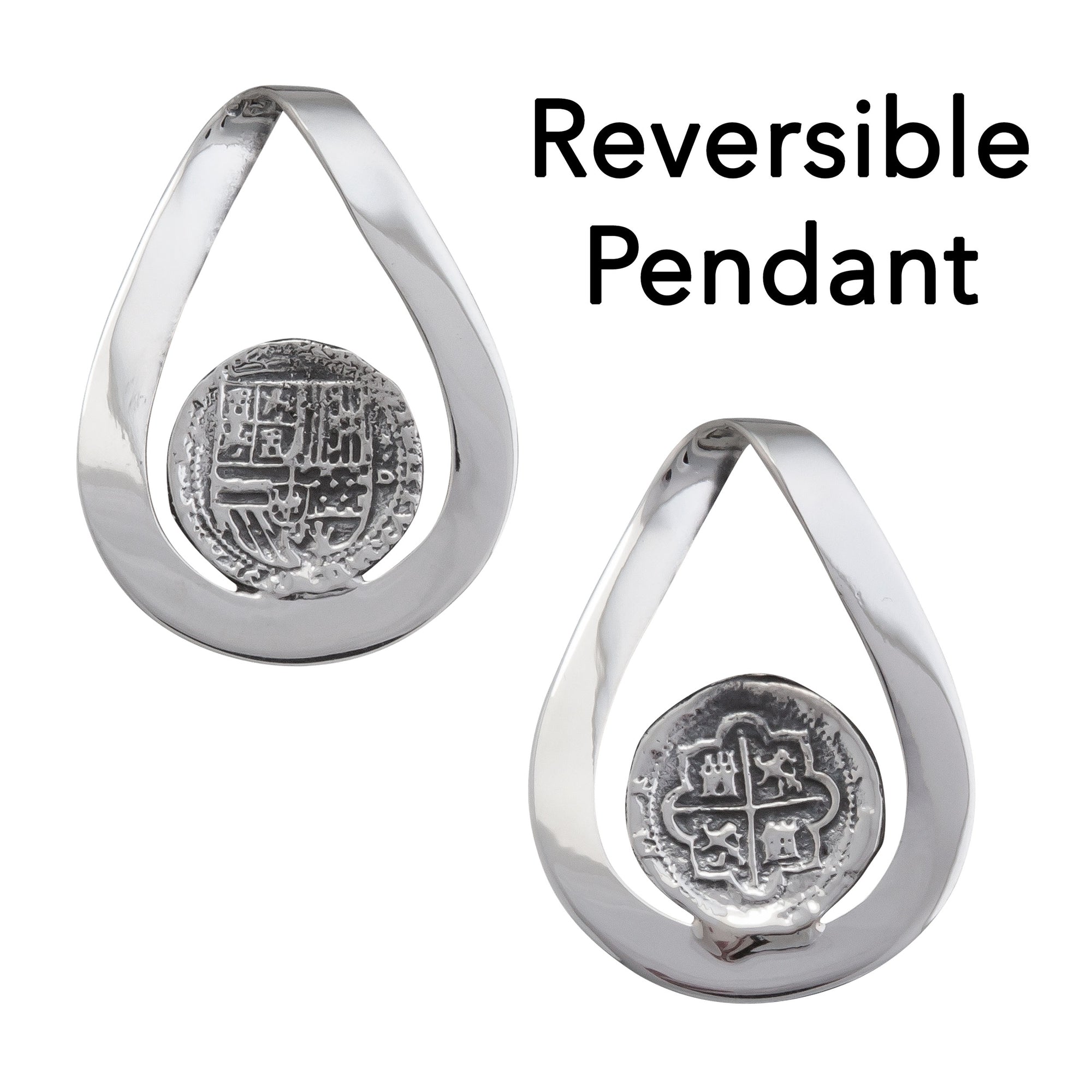 Sterling Silver Replica Spanish Coin Twist Bale Pendant | Charles Albert Jewelry