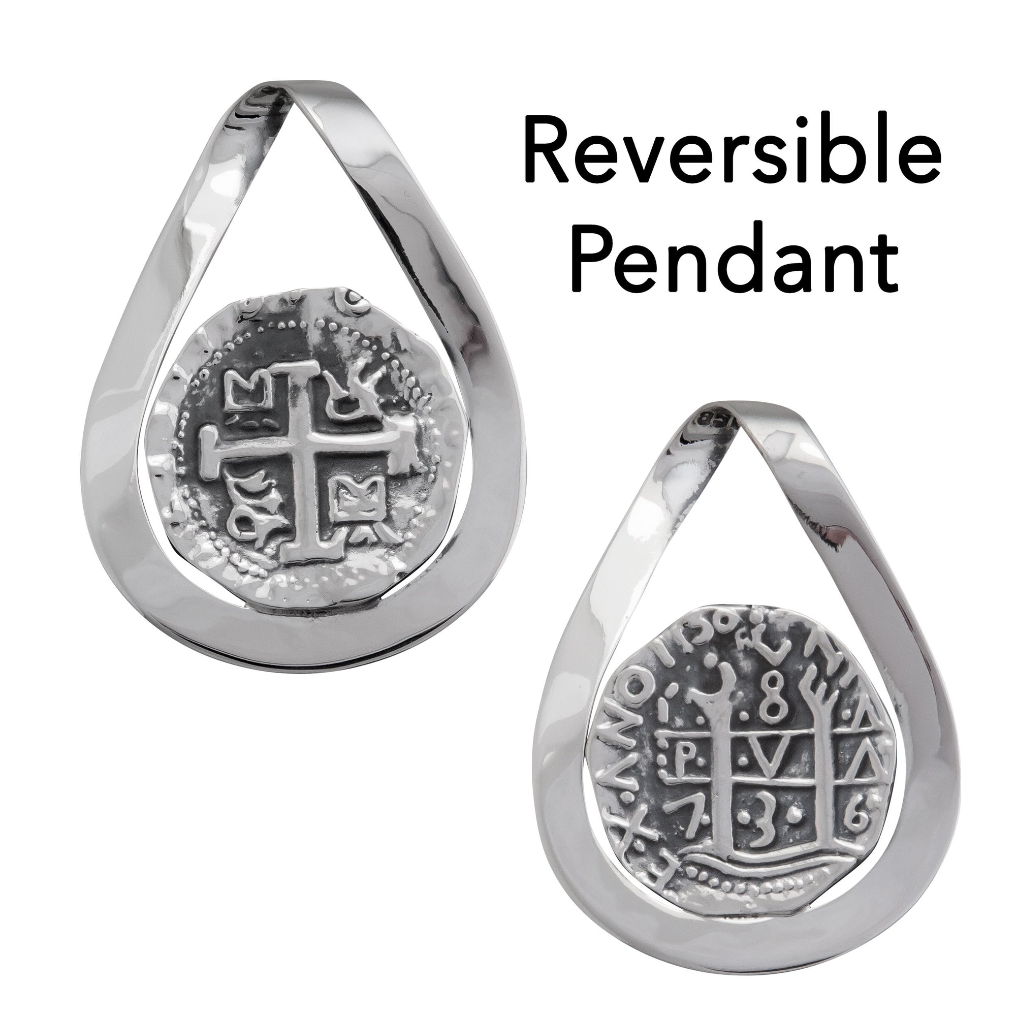 Sterling Silver Replica Treasure Coin Twist Bale Pendant | Charles Albert Jewelry