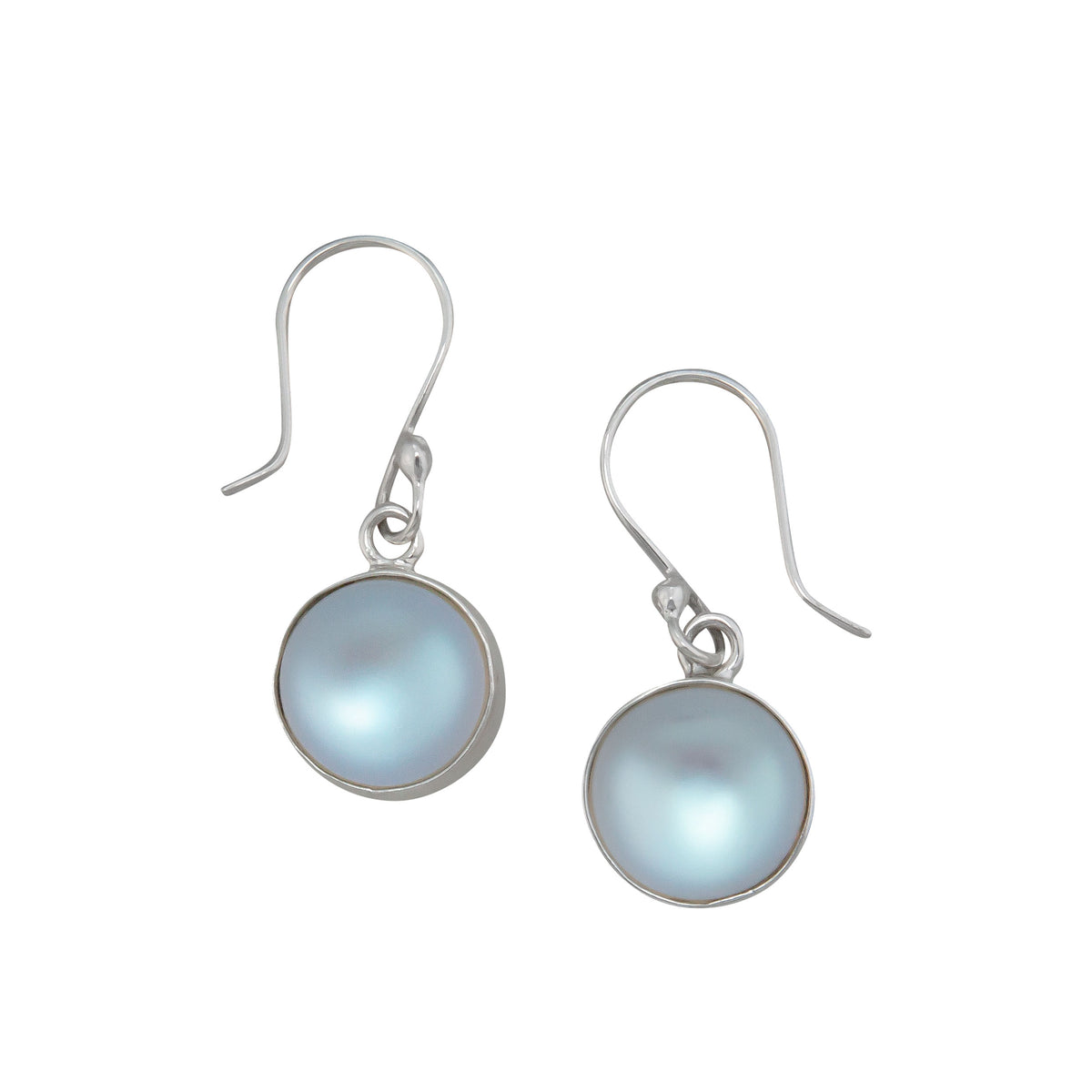 Sterling Silver Round Luminite Drop Earrings | Charles Albert Jewelry