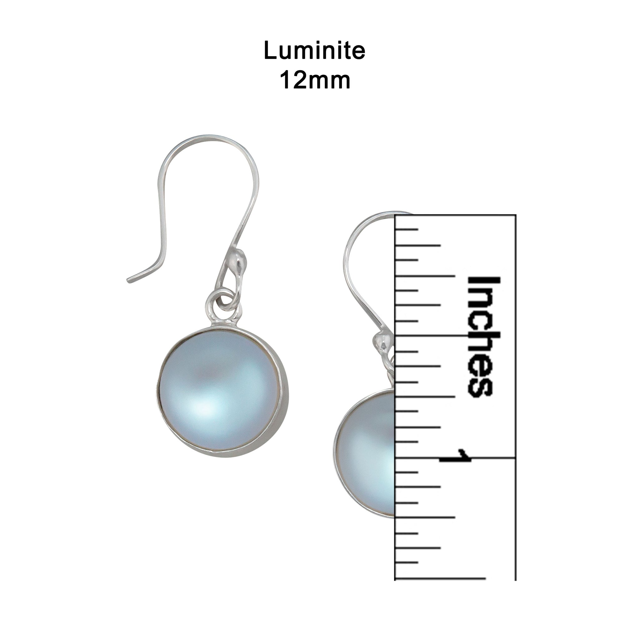 Sterling Silver Round Luminite Drop Earrings | Charles Albert Jewelry