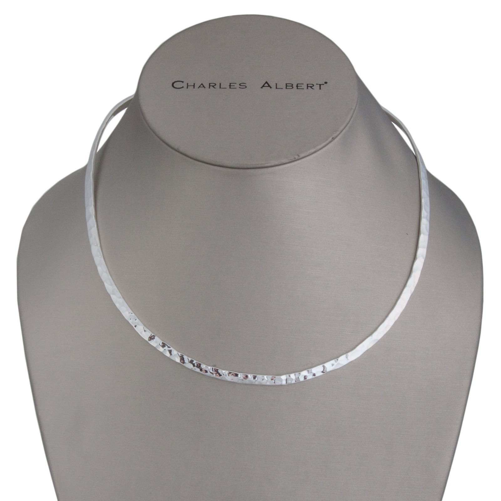 Sterling Silver Round Neckwire - Hammered | Charles Albert Jewelry