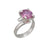 Sterling Silver Round Pink CZ Adjustable Ring | Charles Albert Jewelry