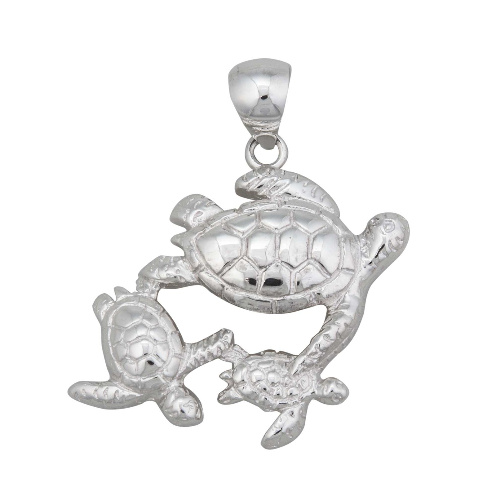 Sterling Silver Sea Turtle Family Pendant Charles Albert Inc