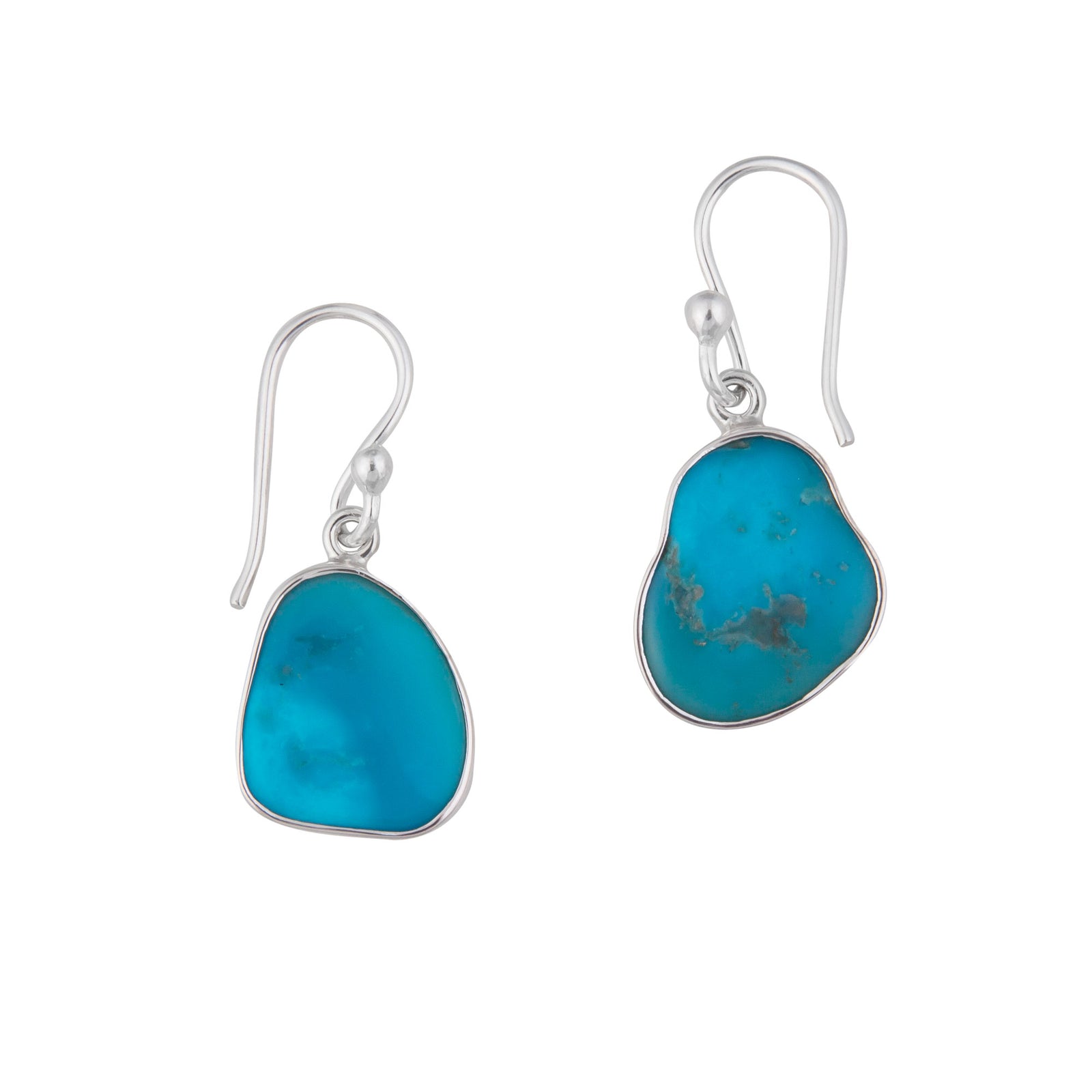 Cheapest Sleeping Beauty Turquoise, Larimar and Sterling Silver dangle earrings