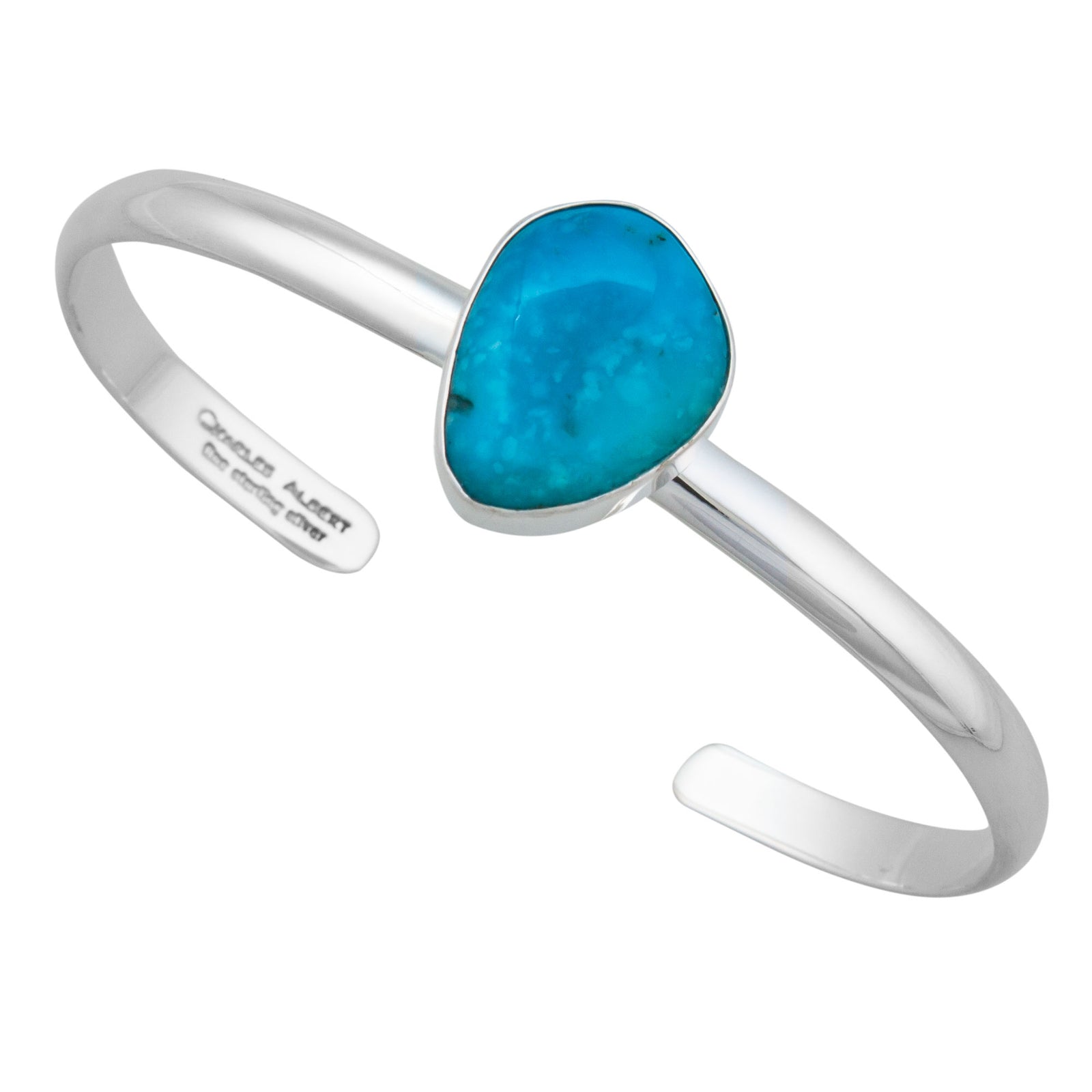 Sterling Silver Sleeping Beauty Turquoise Mini Cuff | Charles Albert Jewelry