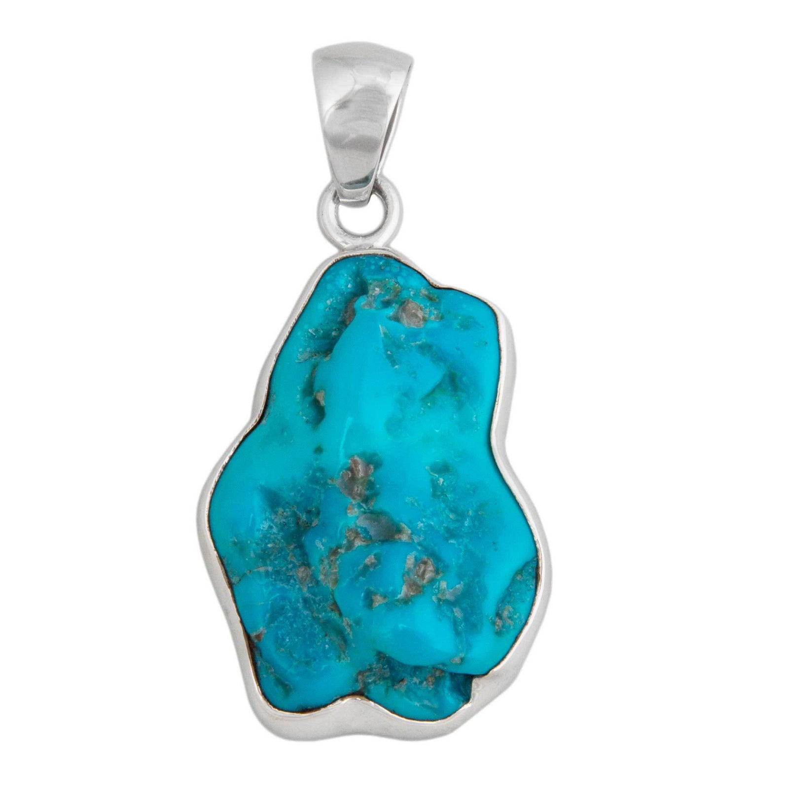 Sterling Silver Sleeping Beauty Turquoise Pendant | Charles Albert Jewelry