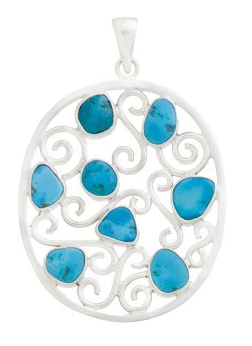 Sterling Silver Sleeping Beauty Turquoise Pendant | Charles Albert Jewelry