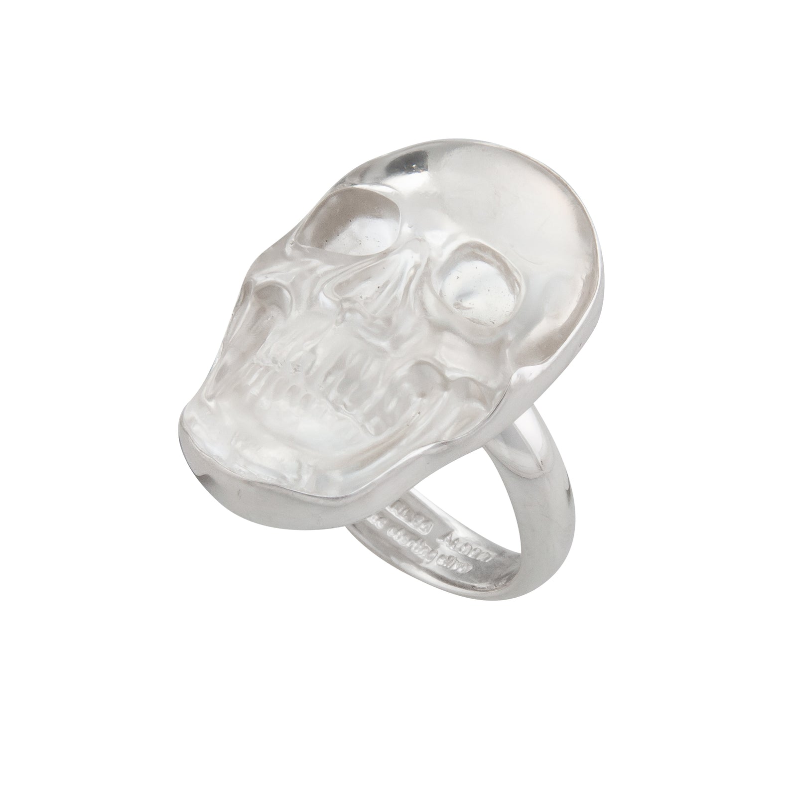 Opalite Skull high quality Sterling silver ring Adjustable