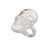 Sterling Silver Small Clear Quartz Skull Adjustable Ring | Charles Albert Jewelry