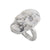 Sterling Silver Small Howlite Skull Adjustable Ring | Charles Albert Jewelry