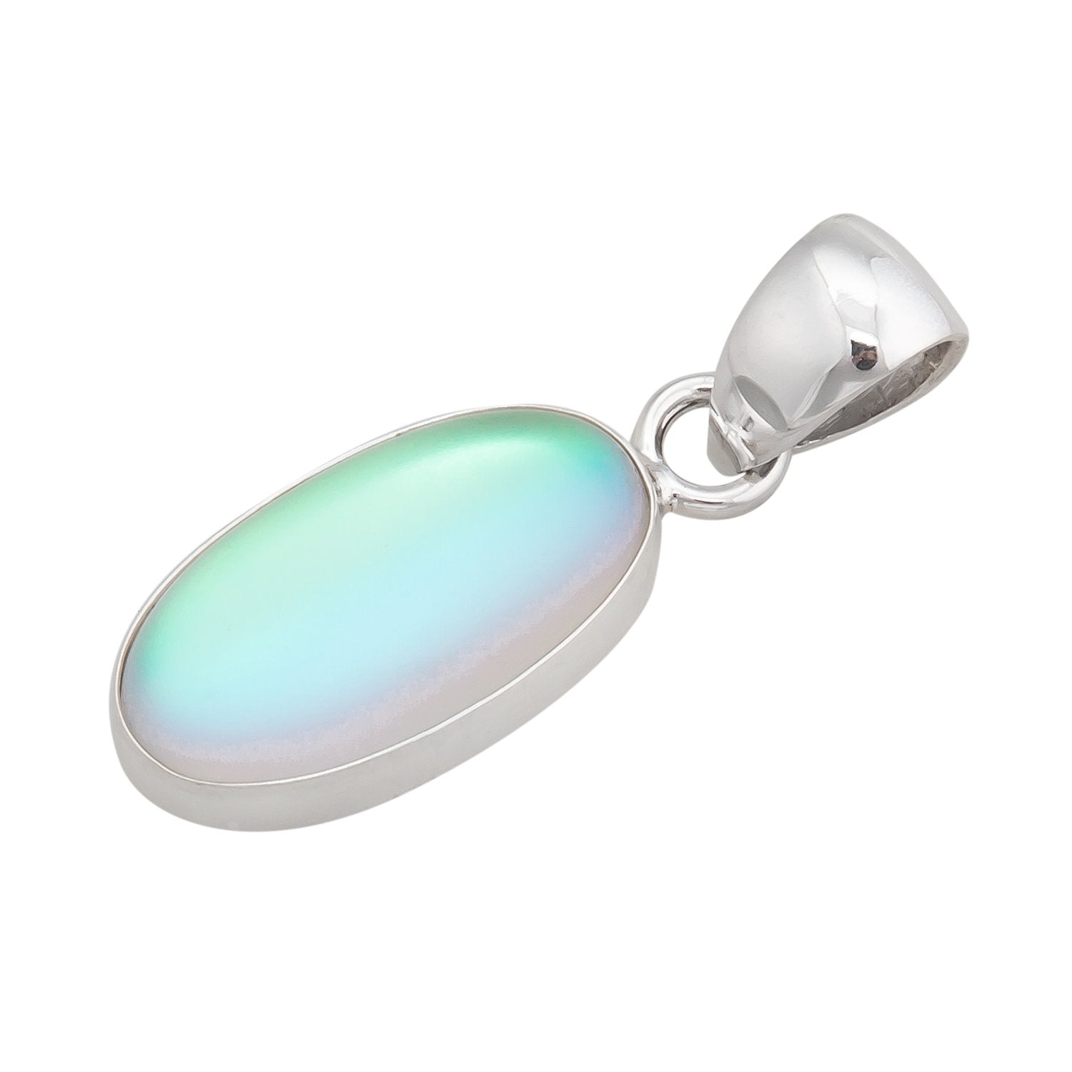 Sterling Silver Small Oval Luminite Pendant | Charles Albert Jewelry