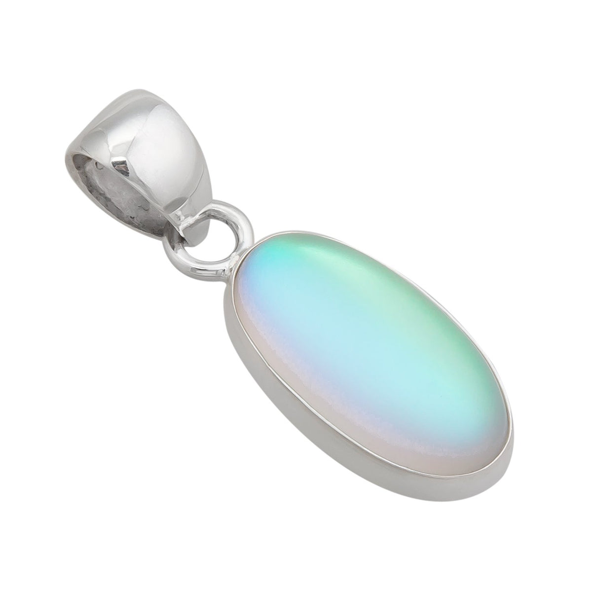 Sterling Silver Small Oval Luminite Pendant | Charles Albert Jewelry