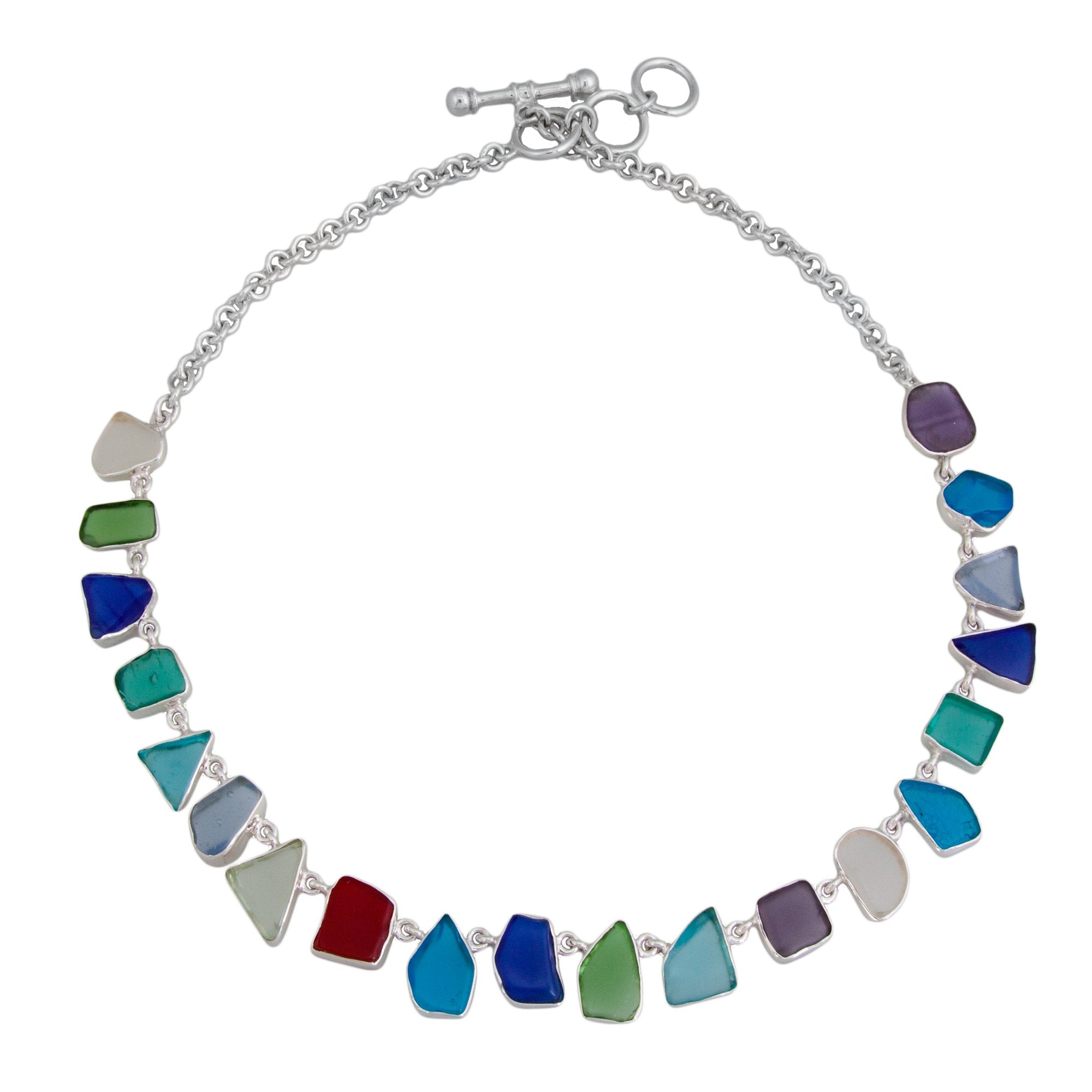 Sterling Silver Small Recycled Glass Necklace | Charles Albert Jewelry