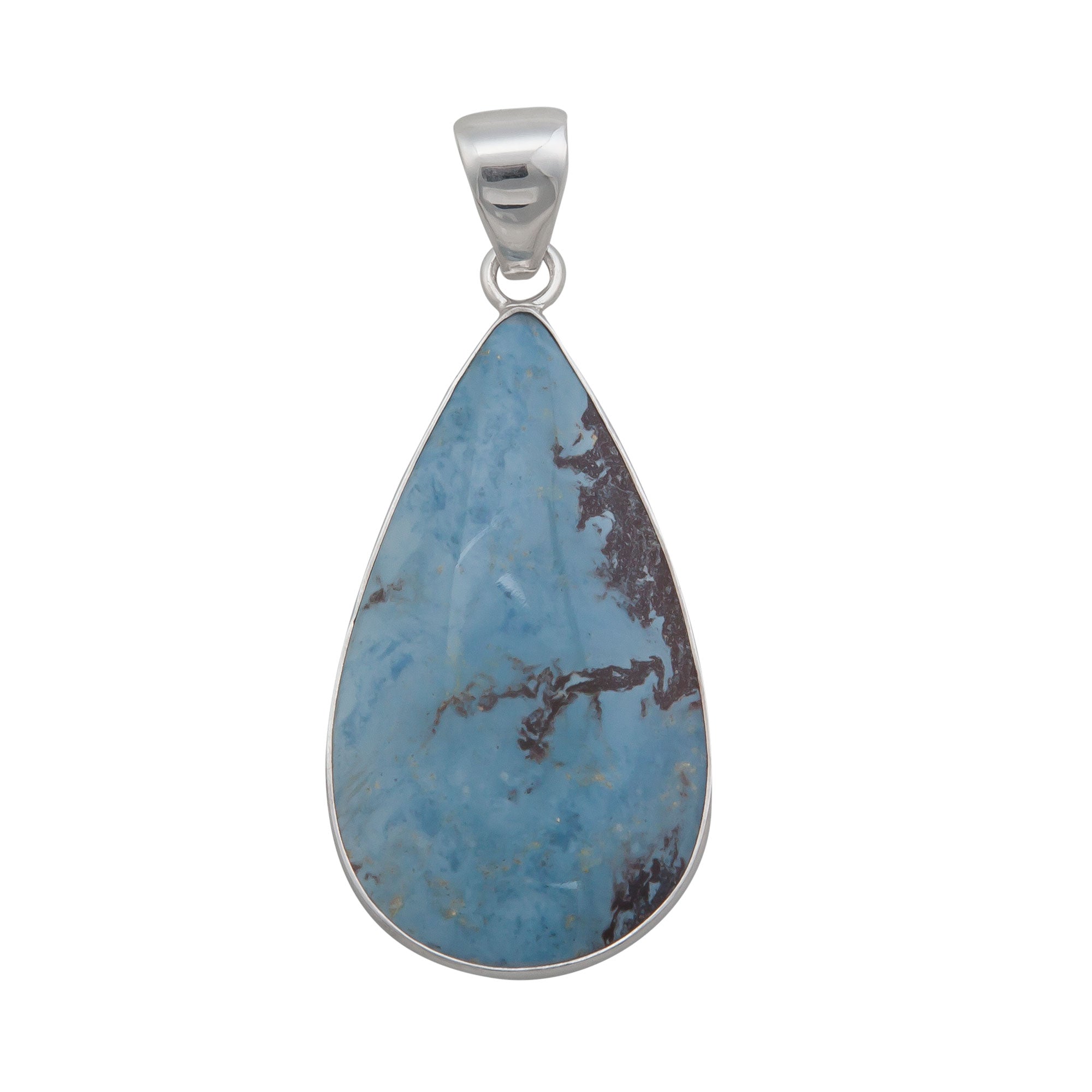 Sterling Silver Teardrop Aztec Lapis Pendant | Charles Albert Jewelry