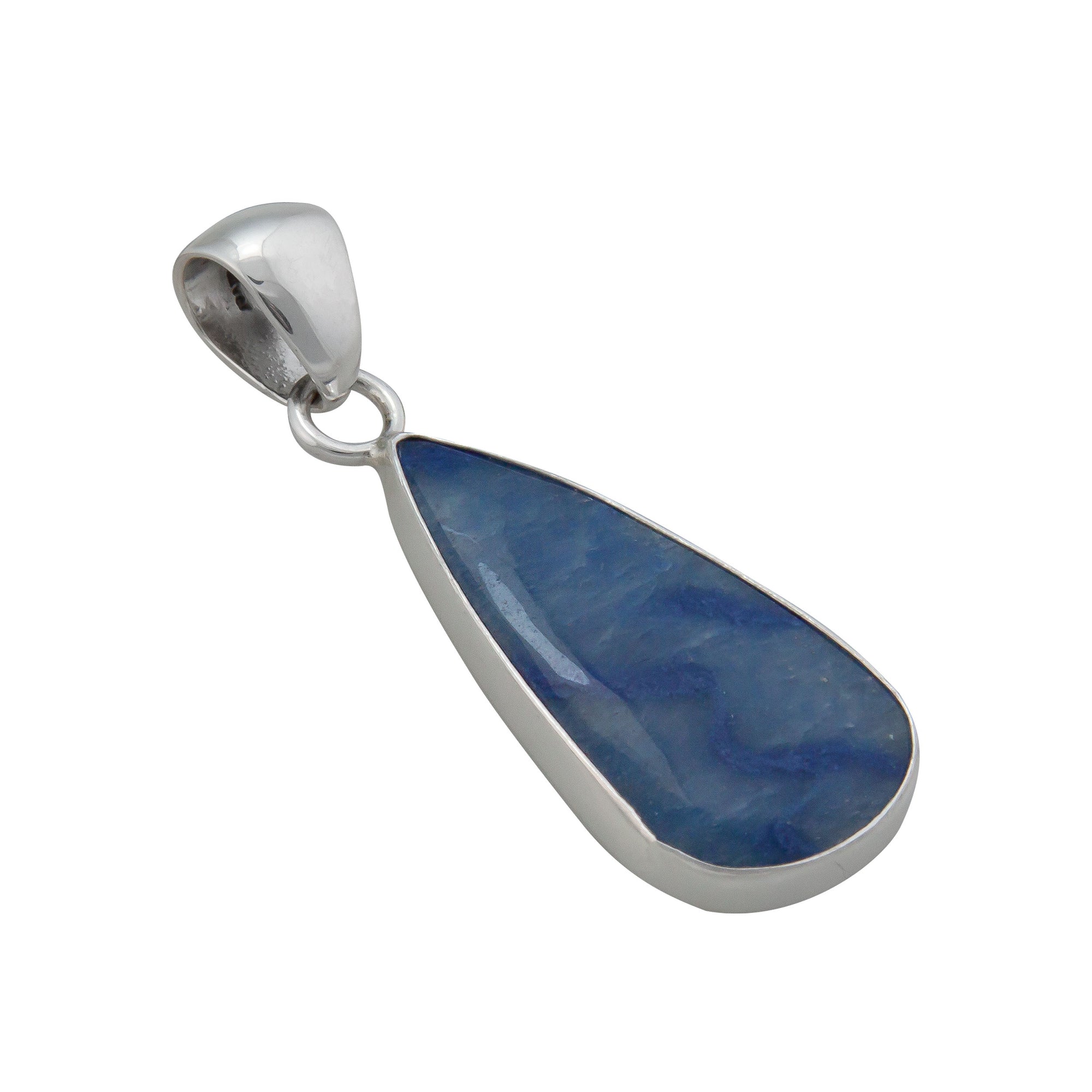 Sterling Silver Teardrop Blue Aventurine Pendant | Charles Albert Jewelry