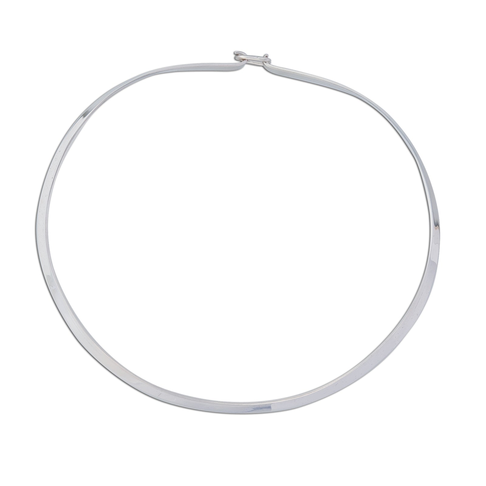 Sterling Silver Thicker Round Neckwire with Clasp | Charles Albert Jewelry