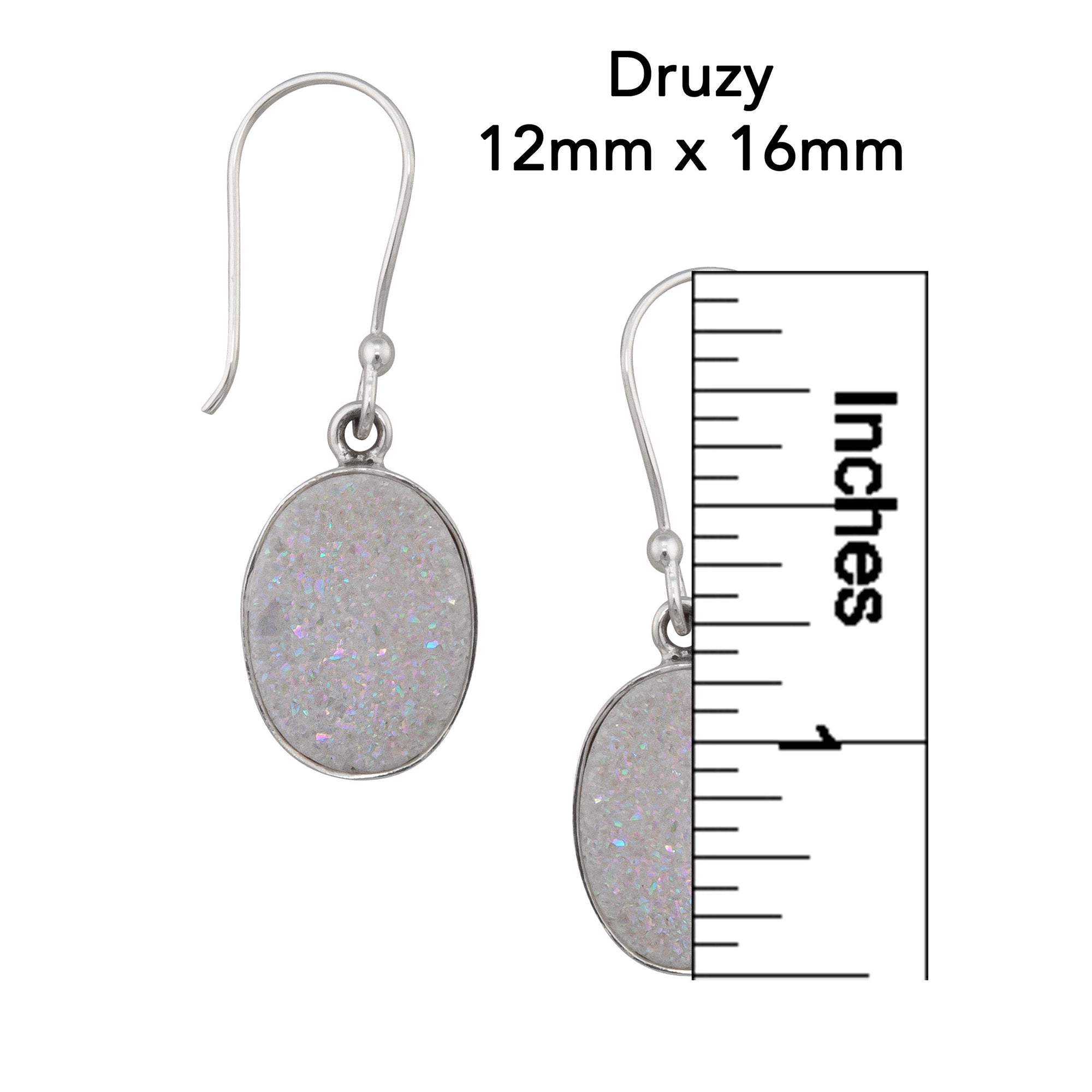 Sterling Silver White Druzy Drop Earrings | Charles Albert Jewelry