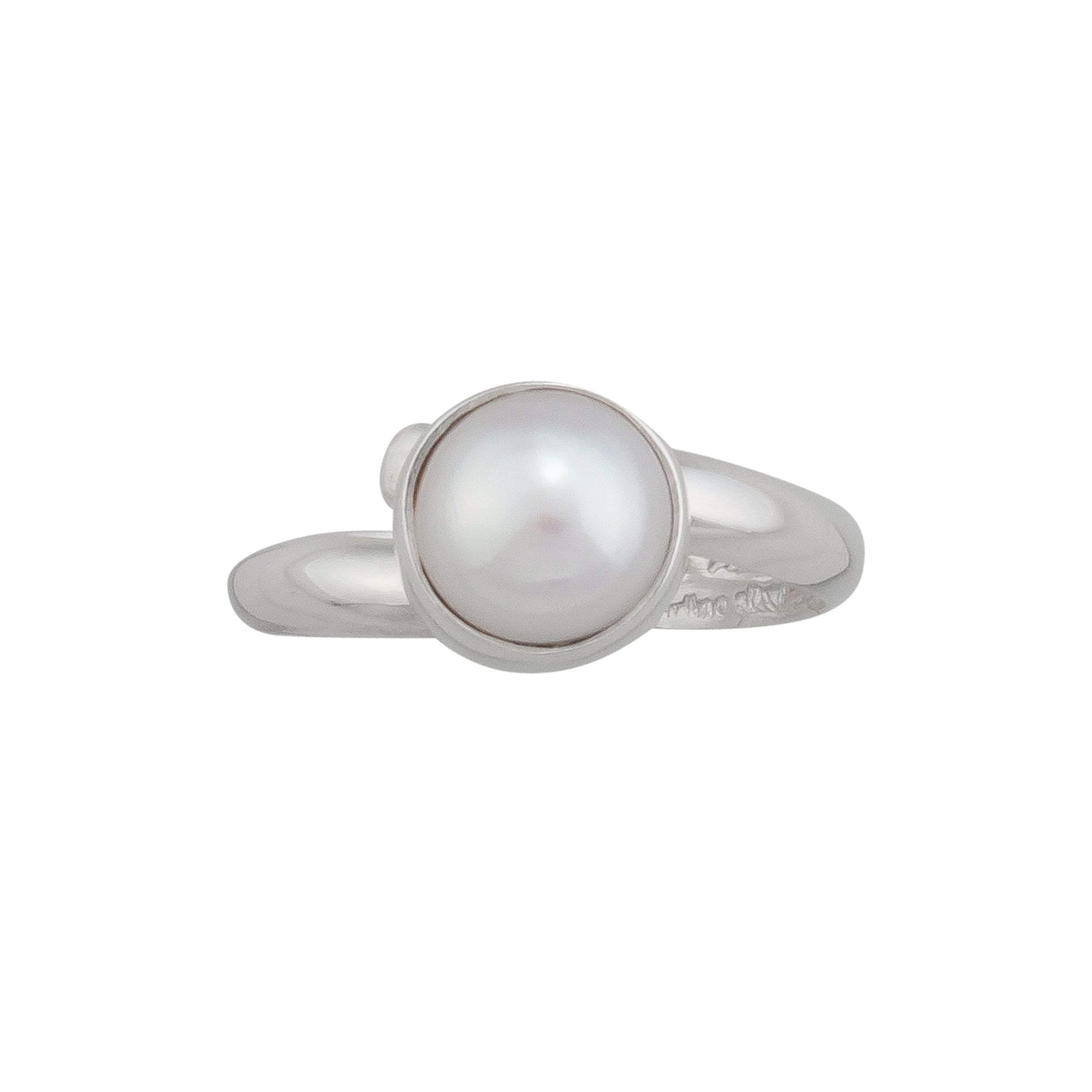 Sterling Silver White Pearl Petite Adjustable Ring | Charles Albert Jewelry