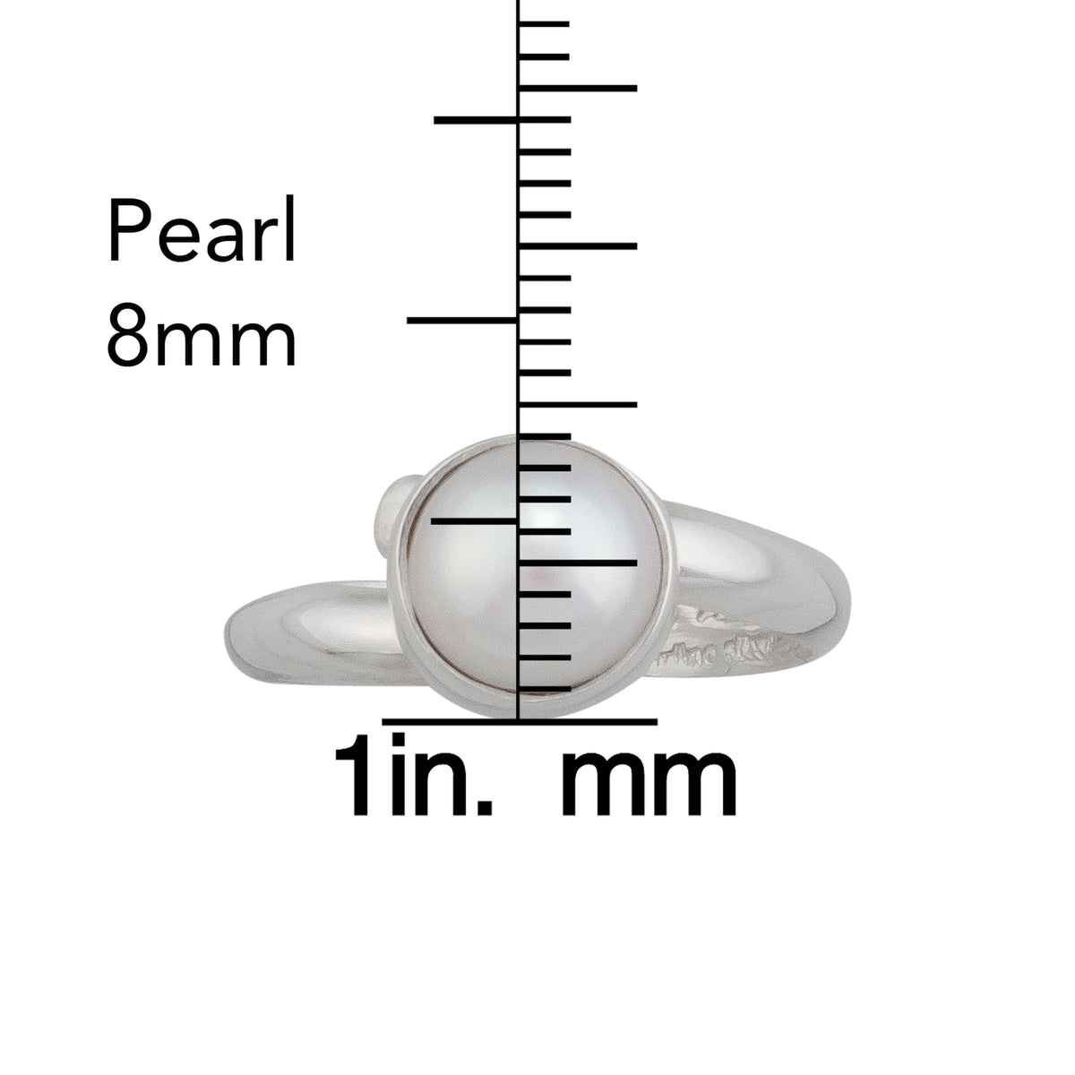 Sterling Silver White Pearl Petite Adjustable Ring | Charles Albert Jewelry