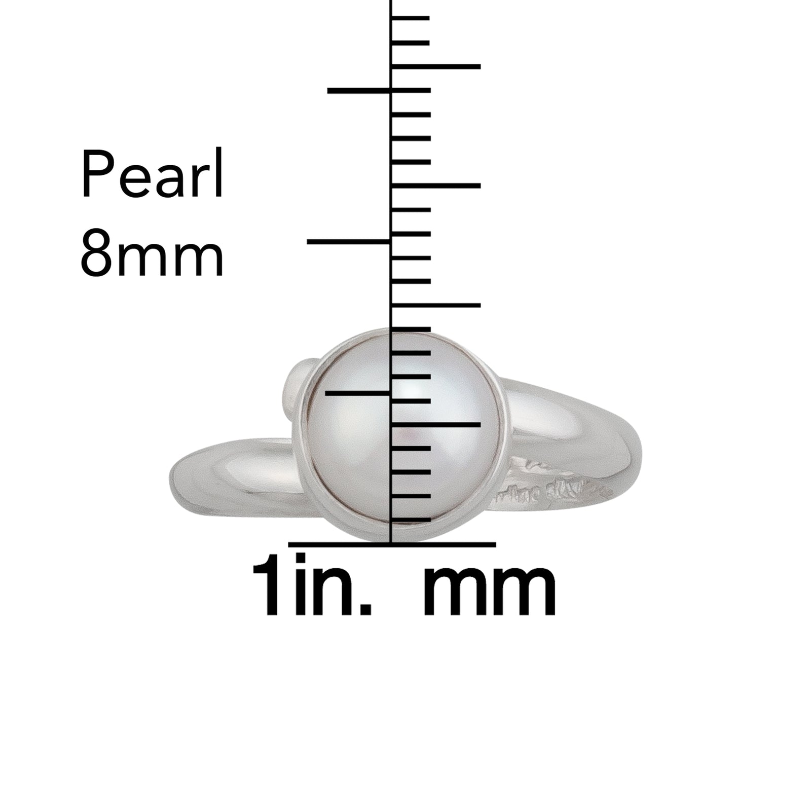 Sterling Silver White Pearl Petite Adjustable Ring | Charles Albert Jewelry