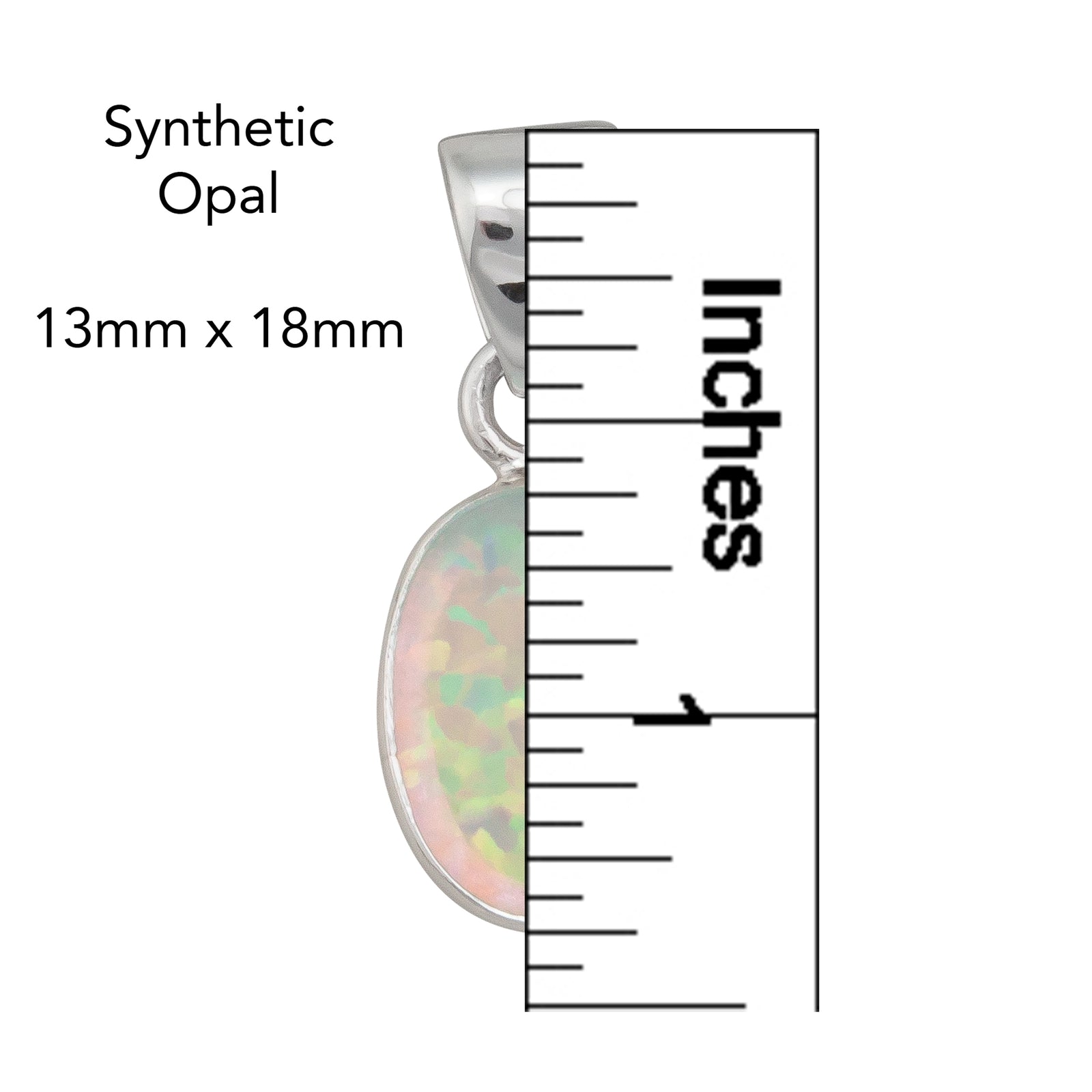 Sterling Silver White Synthetic Opal Pendant | Charles Albert Jewelry