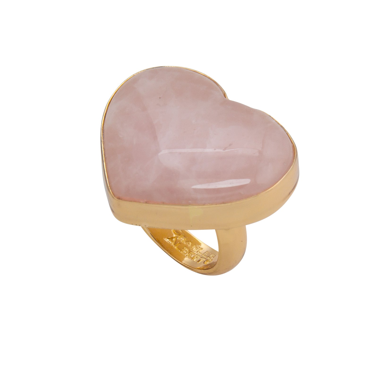 Sweetheart Alchemia Rose Quartz Heart Adjustable Ring | Charles Albert Jewelry