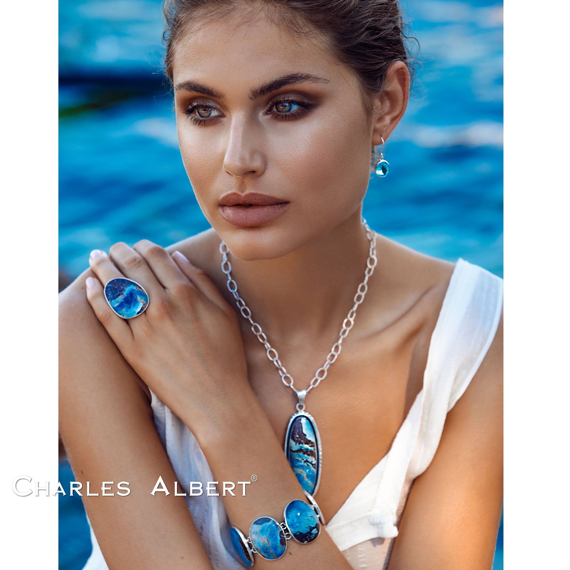 Lovely Lapis & Opal Inlay Link Bracelet - Native American Jewelry