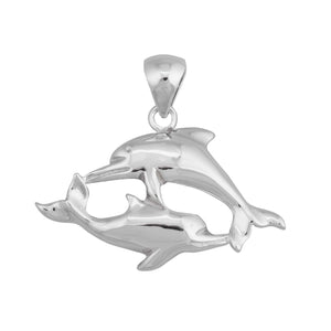 Sterling Silver Double Dolphin Pendant | Charles Albert Jewelry
