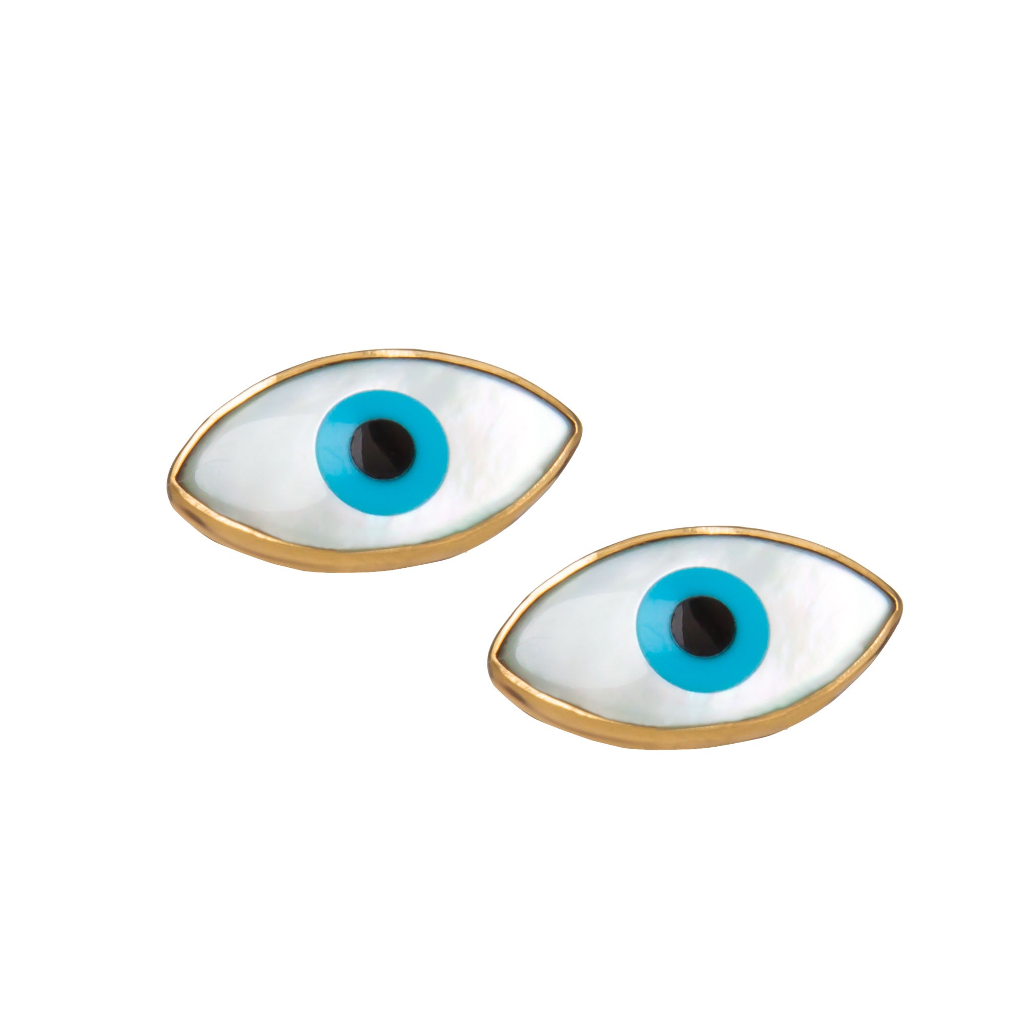 Alchemia Mother of Pearl Evil Eye Post Earrings | Charles Albert Jewelry