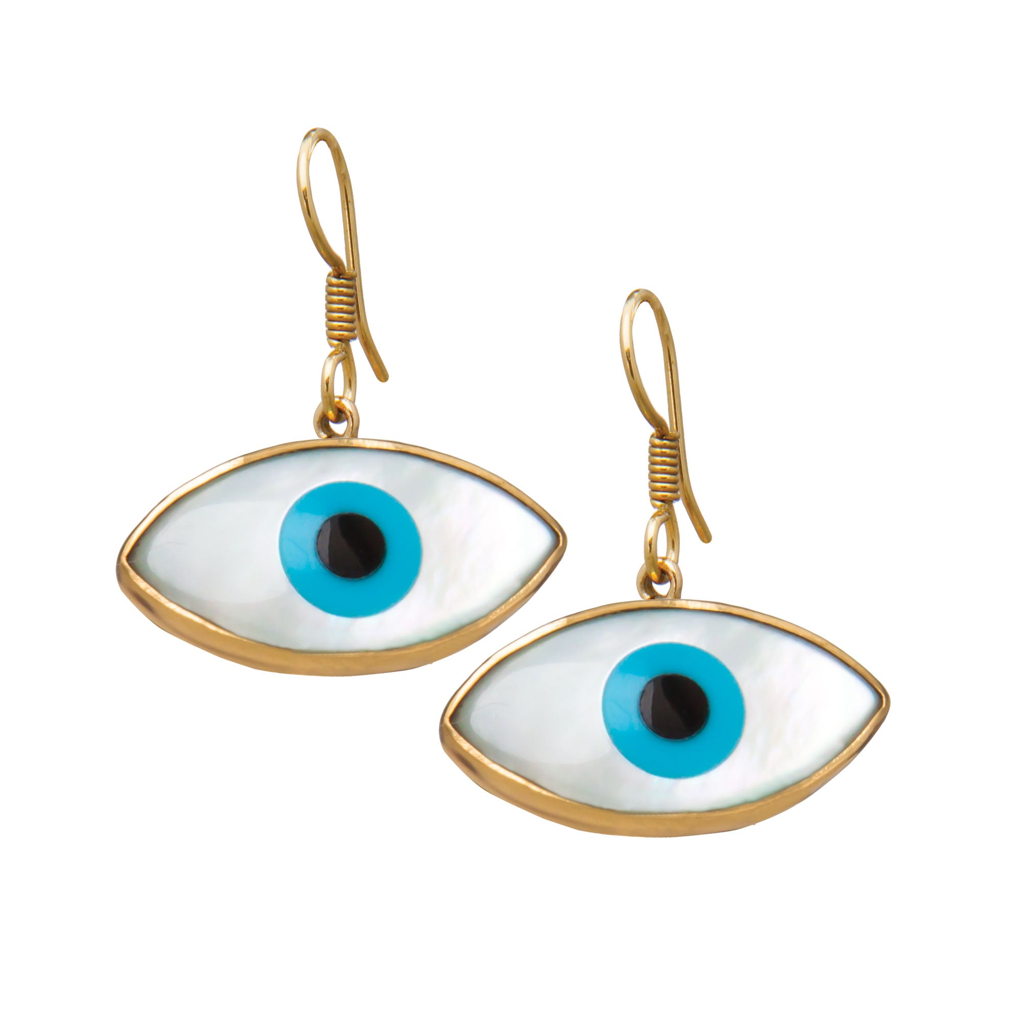 Alchemia Mother of Pearl Evil Eye Drop Earrings | Charles Albert Jewelry